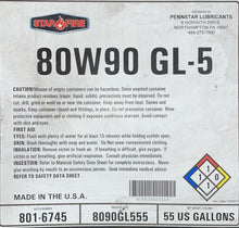 Load image into Gallery viewer, Buy 55STF80W90 Starfire 80W90 GL-5  Wholesale | 55 Gallon Drum