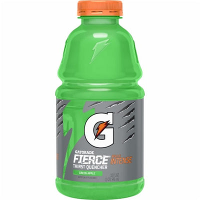 Gatorade Fierce Thirst Quencher Green Apple Sports Drink, 32 fl oz Bottles - Case of 12