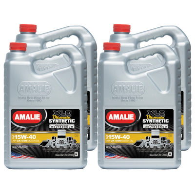 Amalie XLO Ultimate Synthetic Blend 15W-40 Heavy Duty Diesel Oil - Case of 4 x 1 Gal (160-79107-36)