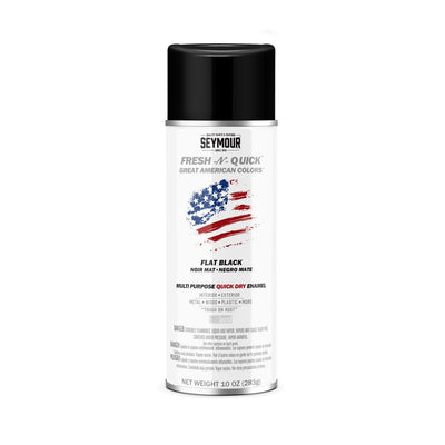 Seymour Fresh-N-Quick Multi-Purpose Spray Paint - Flat Black 10 oz - 11-10