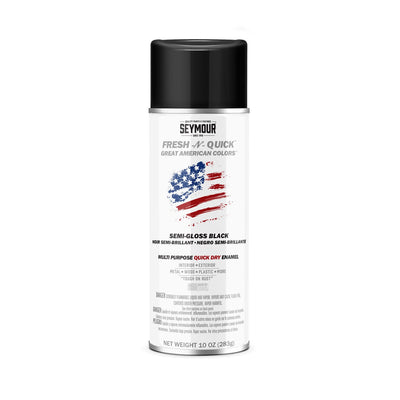 Seymour Fresh-N-Quick Multi-Purpose Spray Paint - Semi-Gloss Black 10 oz - 11-24