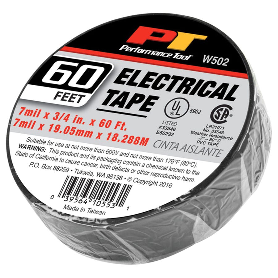 Performance Tool W502 Electrical Tape - 3/4 in x 60 ft