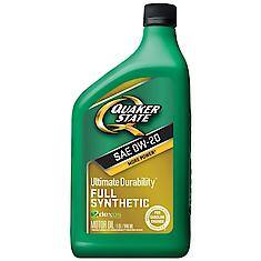 Quaker State Full Synthetic 0W-20 Motor Oil - Case of 6 x 1 Qt - 550046176