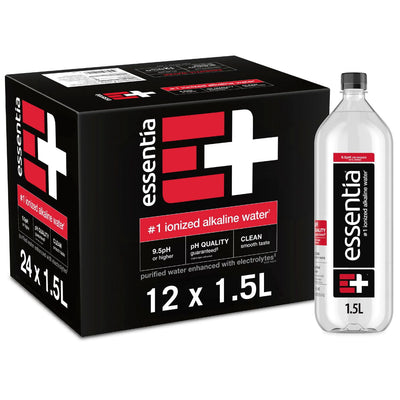 Essentia Ionized Alkaline Bottled Water, 1.5 Liter Bottles - Case of 12