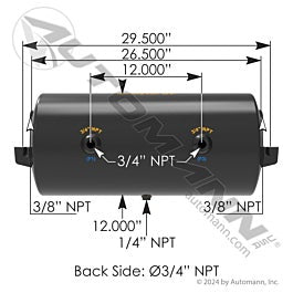 Automann 172.2009 Air Tank 2850 Cubic in Vol 12.000in Dia