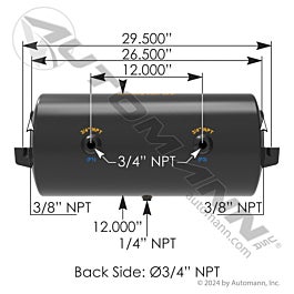 Automann 172.2009 Air Tank 2850 Cubic in Vol 12.000in Dia