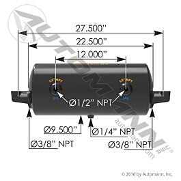 Automann 172.2029 Air Tank 1425 Cubic in Vol 9.500in Dia