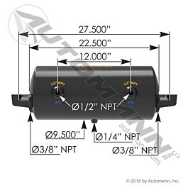 Automann 172.2029 Air Tank 1425 Cubic in Vol 9.500in Dia