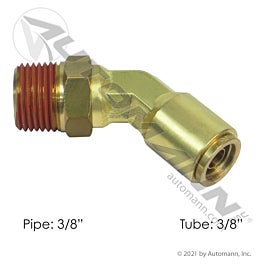Automann 177.13B746C Brass PLC 45 Deg Male Elbow 3/8 X 3/8in