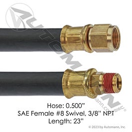 Automann 177.75123 Air Hose Assy 1/2in 1/2 SAEx3/8 NPT 23in