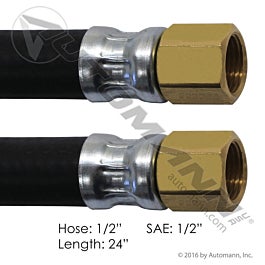 Automann 177.7524 Air Hose Assy 1/2 ID 1/2 SAE DualSwl-24