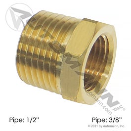 Automann 177.9110DC Brass Reducer Bushing 1/2NPT x 3/8 NPT