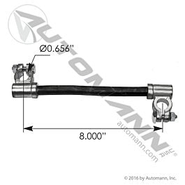 Automann 178.2006BK Cable Batt JMPR Angle 2/0 8in Black