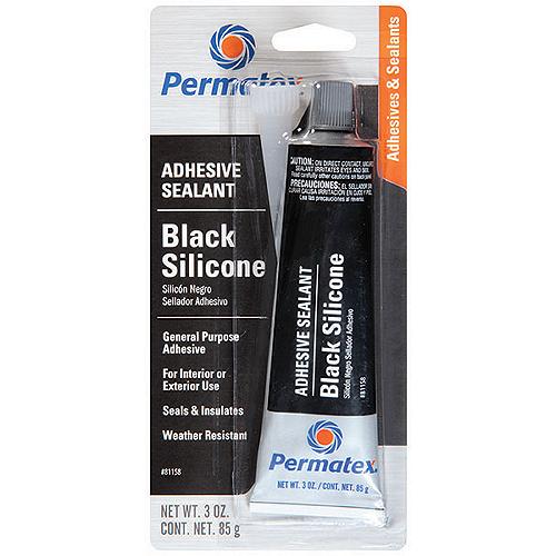 Permatex Black Silicone Adhesive Sealant 16BR - 3 oz Tube - 81158