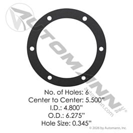 Automann 180.10619.1 Hub Cap Gasket - 6 Hole Type
