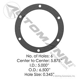 Automann 180.10625.1 Hub Cap Gasket 6 Hole 5.875in BHC