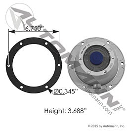 Automann 180.10630 Diecast Aluminum Hubcap W/Side fill Plug