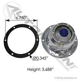 Automann 180.10632 Diecast Alum Hubcap w/o Side Fill Plug