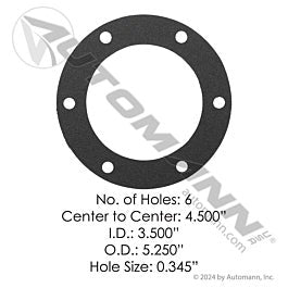 Automann 180.10641.1 Hub Cap Gasket - 6 Hole Type