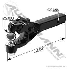 Automann 182.DPR2000 Pintle Hook & Ball Hitch 2.00in Receiver