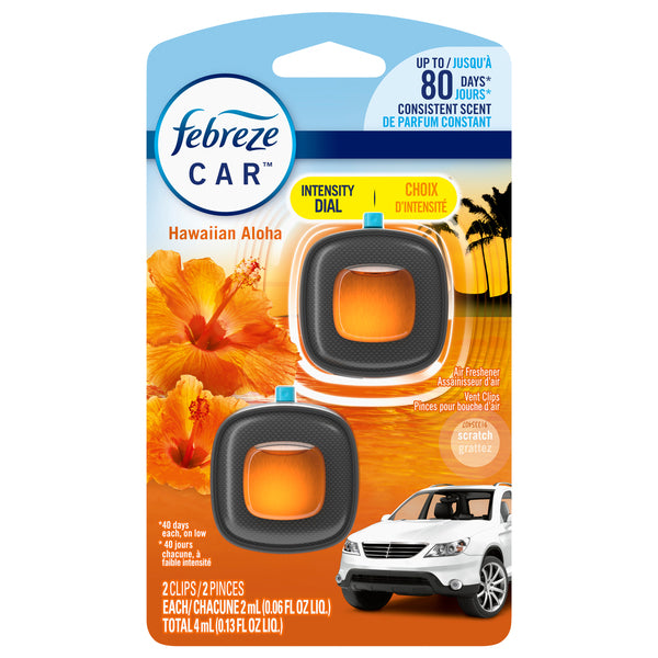 Febreze Car Vent Clip Air Freshener - Hawaiian Aloha (2 Count)