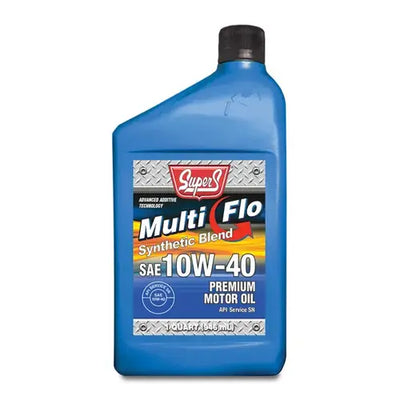 Super S SUS51 Multi-Flo 10W-40 Synthetic Blend Motor Oil - Case of 12 x 1 Qt