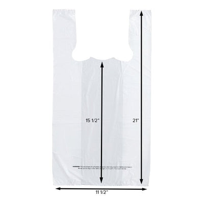 Plastic T-Shirt Grocery Bags 1/6 Size - White