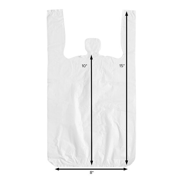 Plastic T-Shirt Grocery Bags 1/10 Size - White