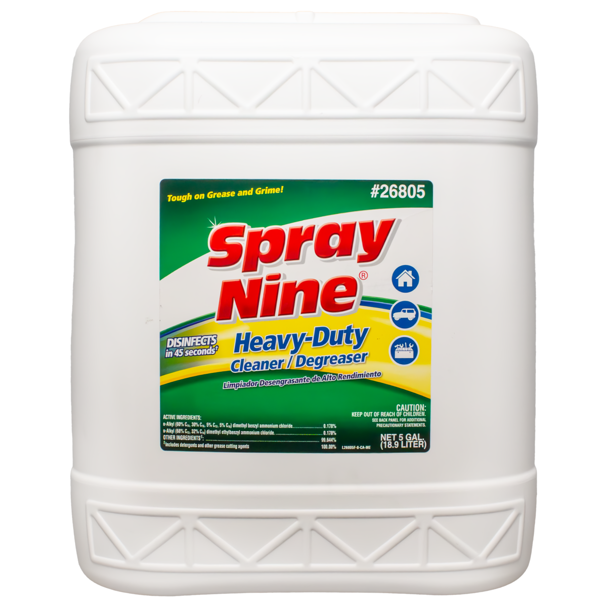 Spray Nine 26805 Heavy Duty Cleaner / Degreaser / Disinfectant 5 Gallon Pail