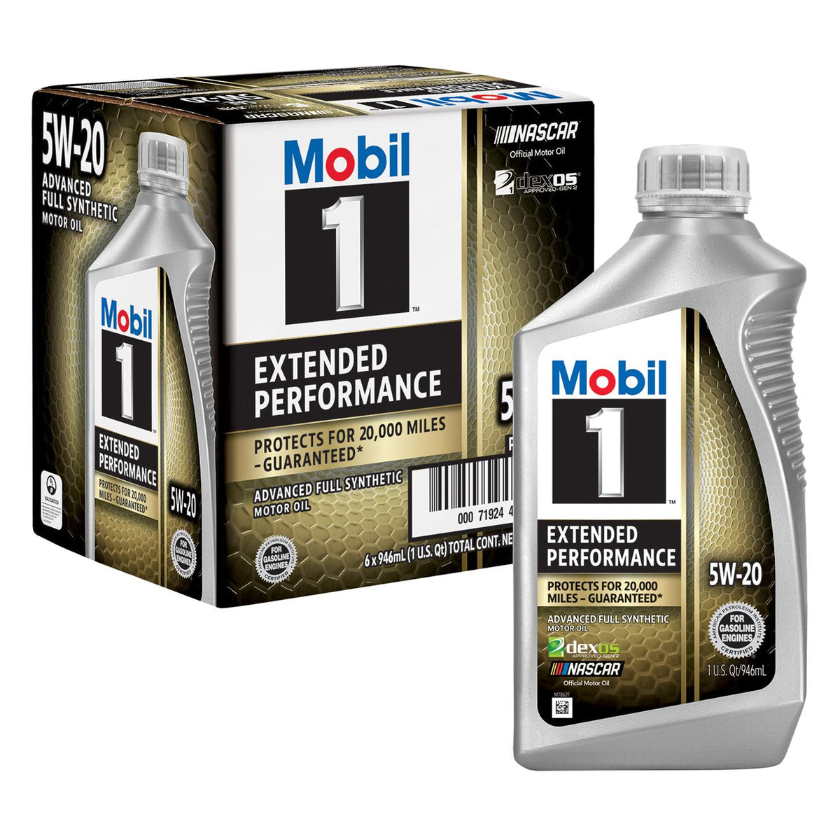 Mobil 1 Extended Performance 5W-20 Full Synthetic Motor Oil - Case of 6 x 1 Qt (102989)
