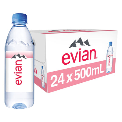 evian Natural Spring Water, 16.9 fl oz Bottles - Pack of 24