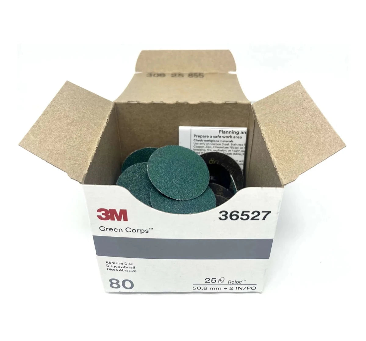 3M Green Corps Roloc Disc 2 in 80 Grit (25/Box) - 36527