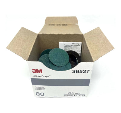 3M Green Corps Roloc Disc 2 in 80 Grit (25/Box) - 36527