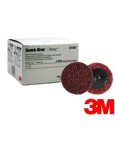 3M Scotch-Brite Roloc Surface Conditioning Disc 07481 - 2 in Medium Maroon (Box of 25)