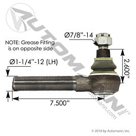 Automann 462.ES2090LS Tie Rod End Side Zerk