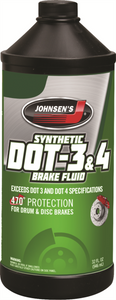 5032 JOHNSEN BRAKE FLUID DOT4 & DOT 3 SYNTHETIC 32OZ 12/1 CASE