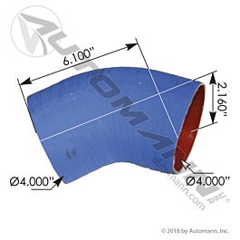 Automann 561.20002 Coolant 45deg Elbow w/ 4ply Poly, 4in ID