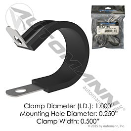 Automann 561.3116 Tube Clamp Rubber Lined 1in - 10 Pack