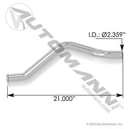 Automann 561.46103SS Upper Radiator Pipe Freightliner SS304