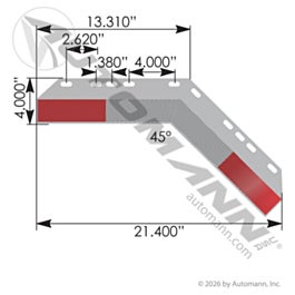 Automann 562.444 Conspicuity Plate Angled Aluminum