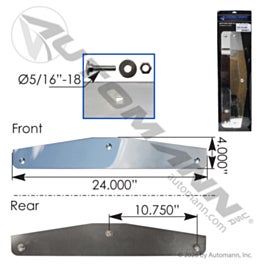 Automann 562.704-2BP Mud Flap Bottom Plate Set 24in Chrm Bolt