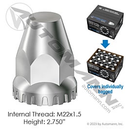 Automann 562.A4003TP-BX60 Chrome Plastic Thread On M22x1.5 60PK
