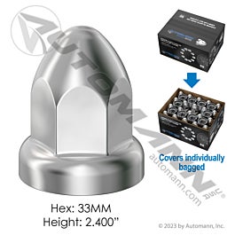 Automann 562.A4006CP-BX60 Chrome Plastic Push On 33MM 60PK