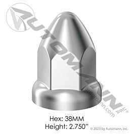 Automann 562.A4023CP Chrome Plastic Push On 38MM