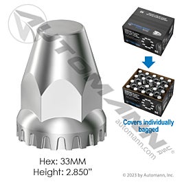 Automann 562.A4052CP-BX60 Chrome Plastic Push On 33MM 60PK