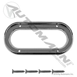 Automann 562.BZ60VC Light Bezel w/Visor 6in Chrome Plastic