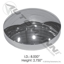 Automann 562.C1002C Rear Hub Cap 8-1/2 Axle 5/8 Std Chrome