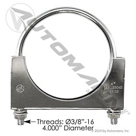 Automann 562.U3504C Round U-Bolt Saddle Clamp 4in Chrome