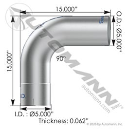 Automann 562.U4590E15A Exhaust Elbow 5in 90 Deg ID-OD ALZ