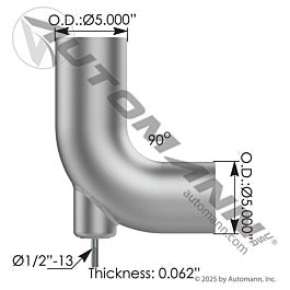 Automann 562.U4617476A Exhaust Elbow Freightliner